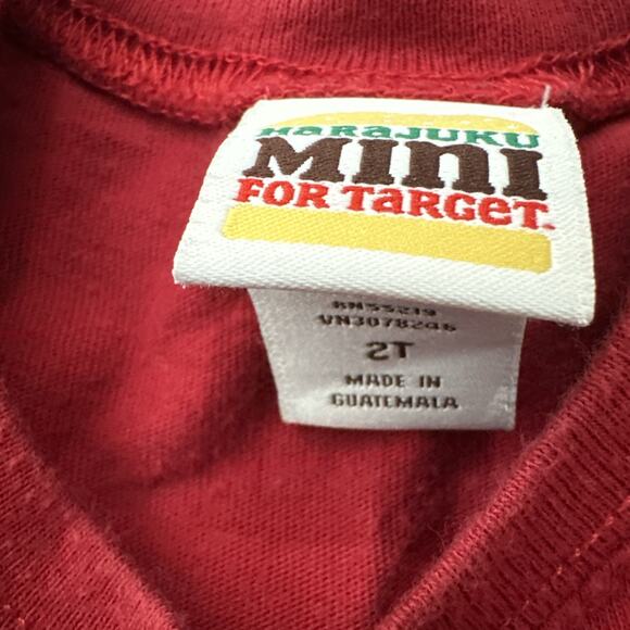 2T Gwen Stefani Harajuku Mini Top No Doubt Lovers Red Shirt Bikes Nerd Alert - Picture 2 of 6